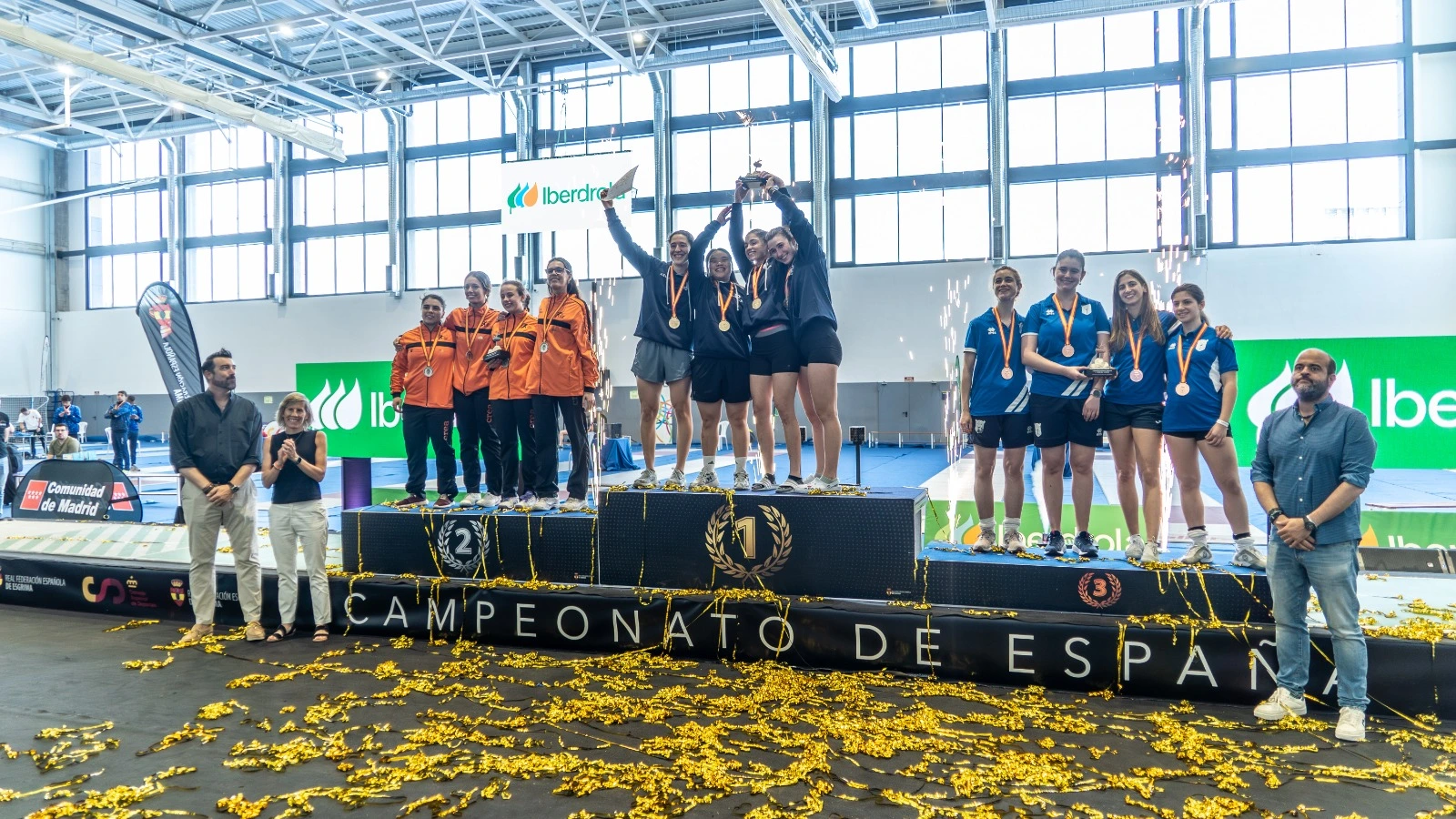 Podio de espada femenina por equipos, Campeonato de España 2026 — Club Esgrima Pozuelo